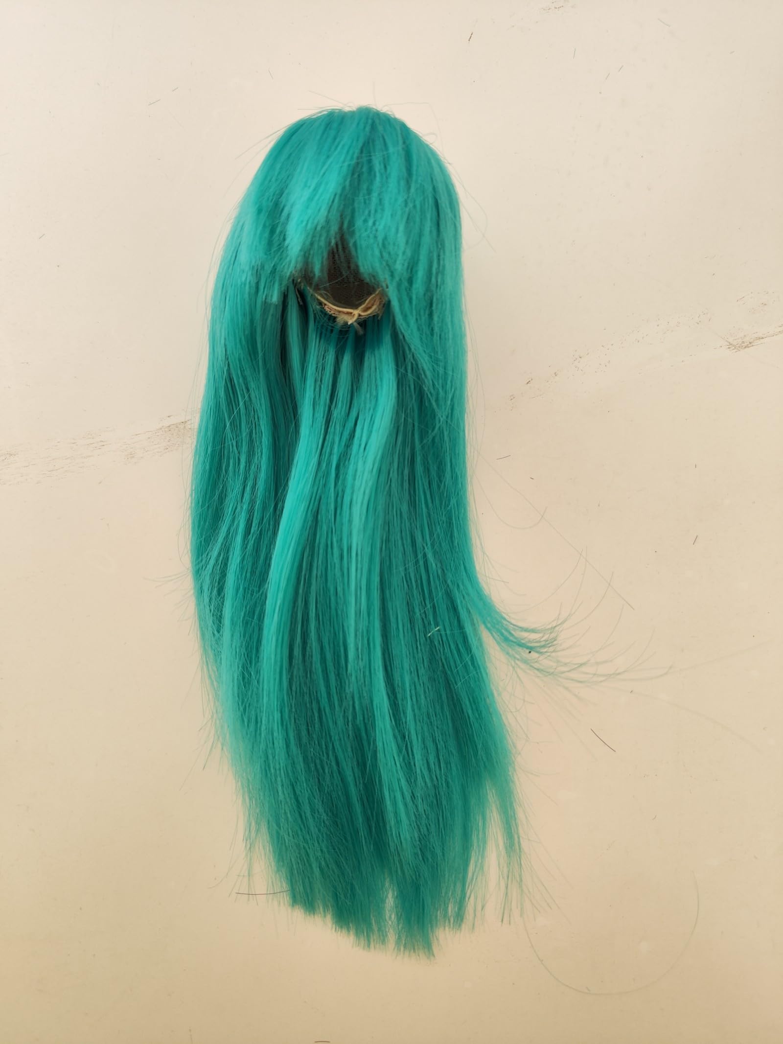 ke er bjd sd Wig Head Circumference 4.5-5inch(11.5-12cm) high Temperature Fiber Diagonal Bangs Long Straight Green Hair