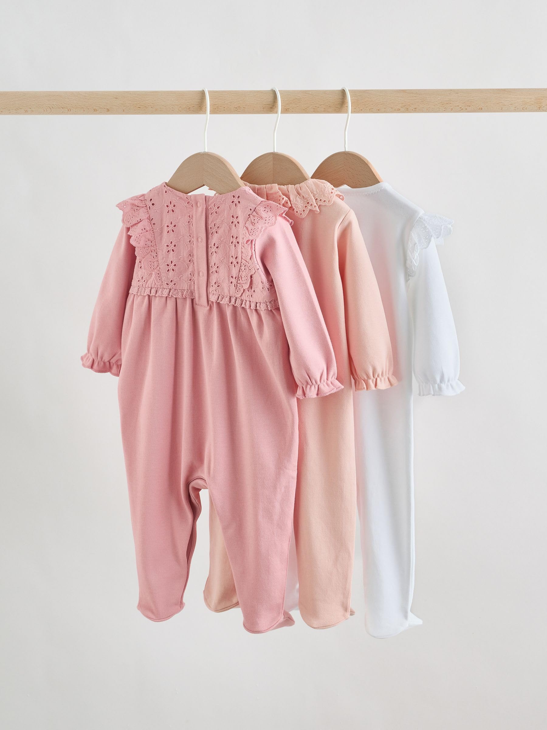 NEXT Bebés niña Pack de 3 Pijamas Tipo Pelele de bebé