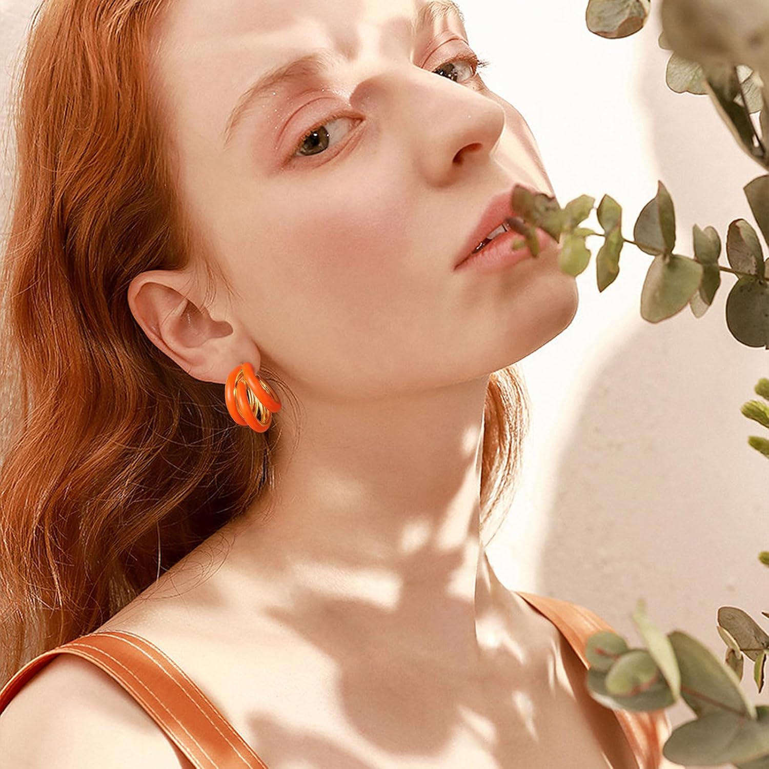 Gold Chunky Triple Hoop Earrings, Thick Three Open Hoop Earrings for Women Trendy Jewelry Gifts - Image 5