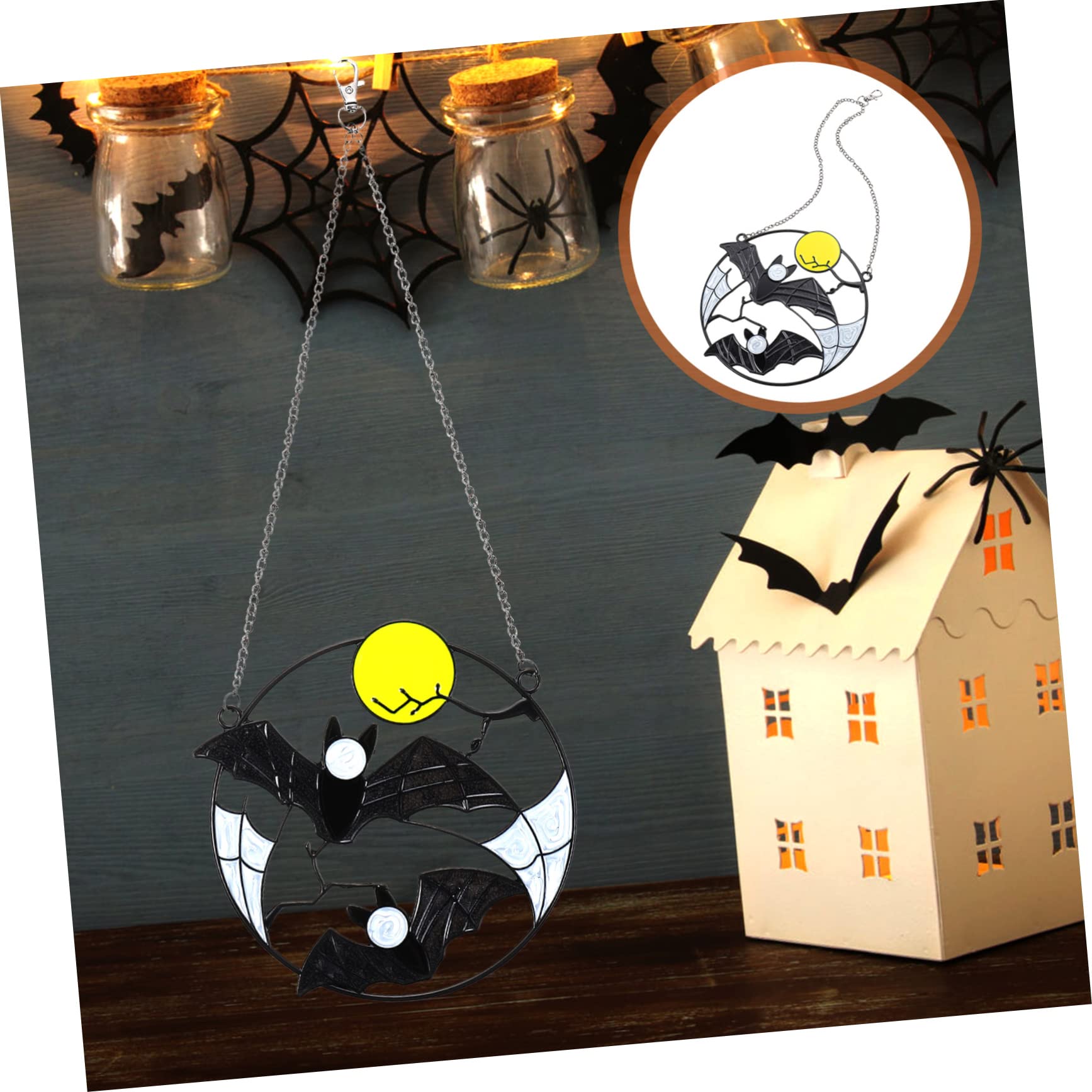 ABOOFAN 4 Pezzi Pendente Pipistrello Proposto Ornamento Da Appendere a Pipistrello Campanelli Eolici Di Halloween Accessori Decorazioni Per Feste Di Halloween Porta Black Ferro Da Stiro