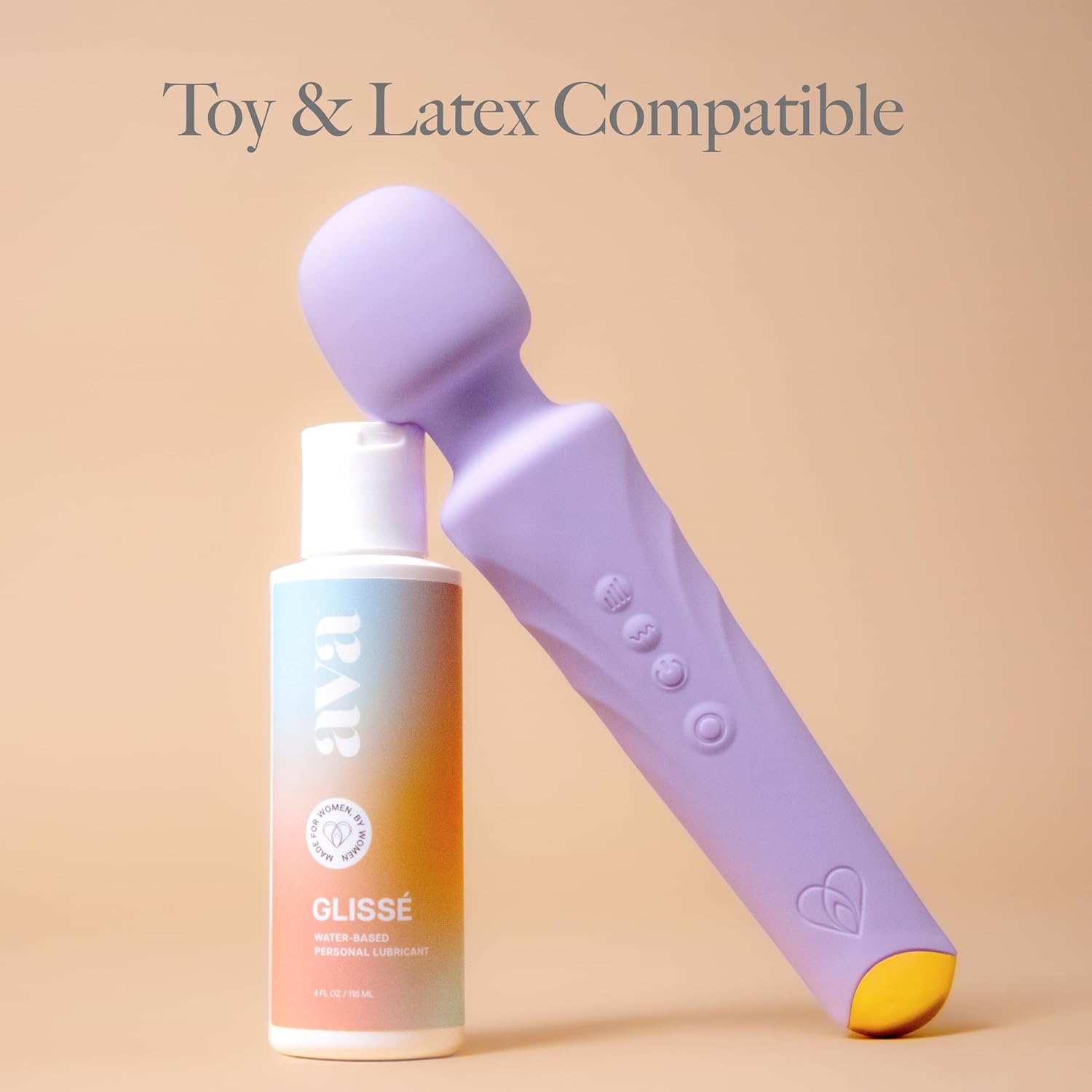 Ava Wand Vibrator & Water-Based Lube Bundle – Quiet Clitoral Stimulator with 20 Patterns & 8 Speeds | Long-Lasting, pH-Balanced, Non-Sticky Lubricant