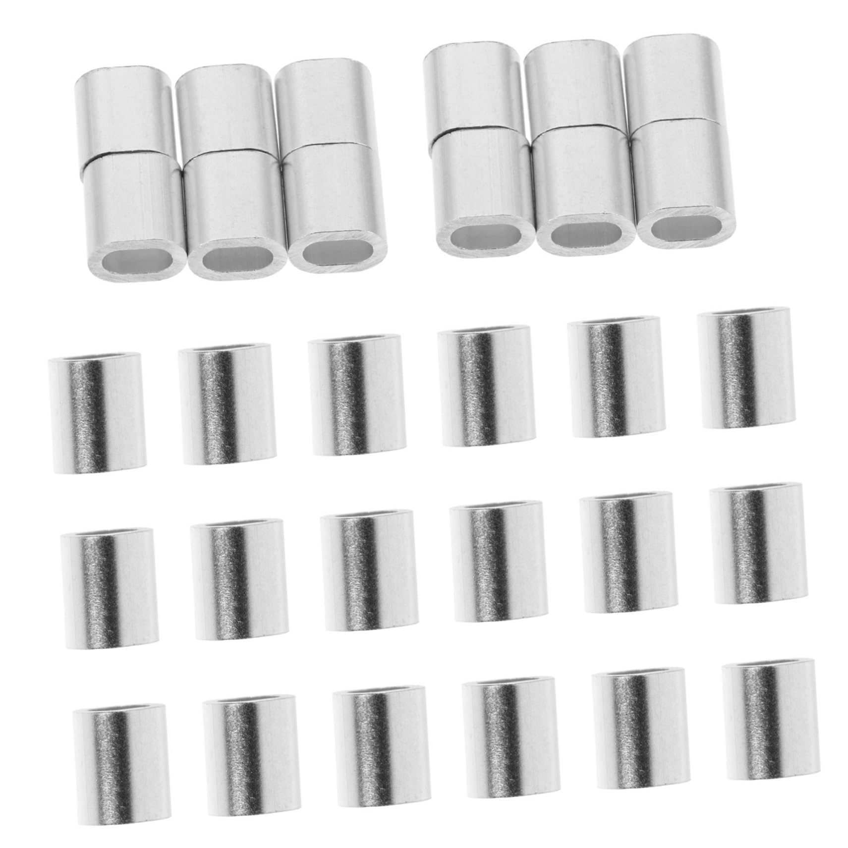 KICHOUSE 400 Pcs Wire Rope Clamp Aluminum Clamp Hangers for Cable Management Easy to Install for Construction