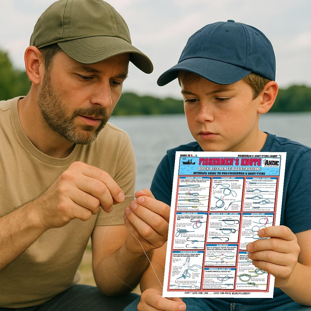 Quick Reference Fishing Knots #1 - Waterproof Guide to 18 Essential Knots | Portable & Built to Last | Double-Sided Easy to Read Diagrams | Fishermen's Knot Tying #1