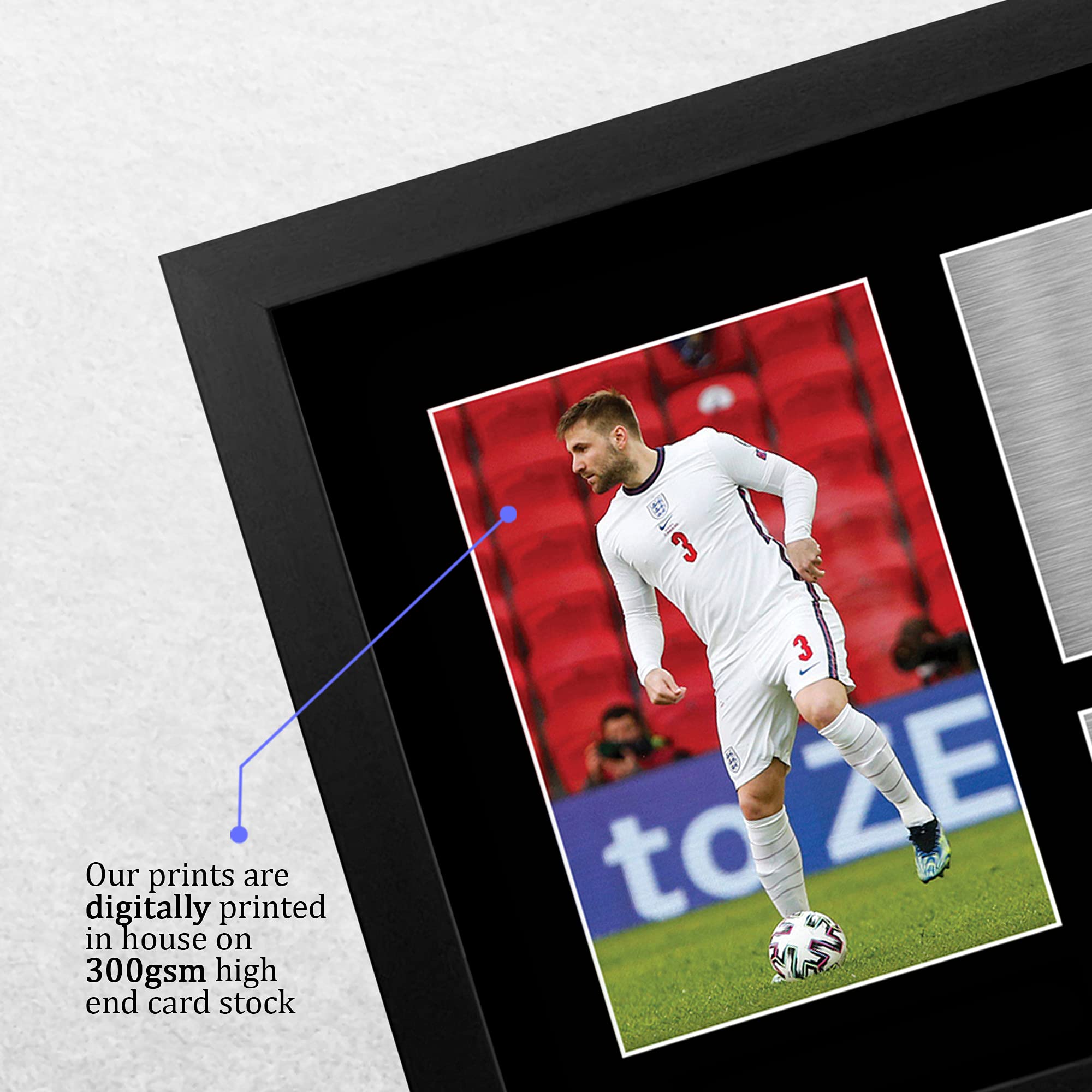HWC Trading FR A4 Luke Shaw England Gifts Printed Signed Autograph Picture for Football Fans and Supporters - A4 Framed - Image 4