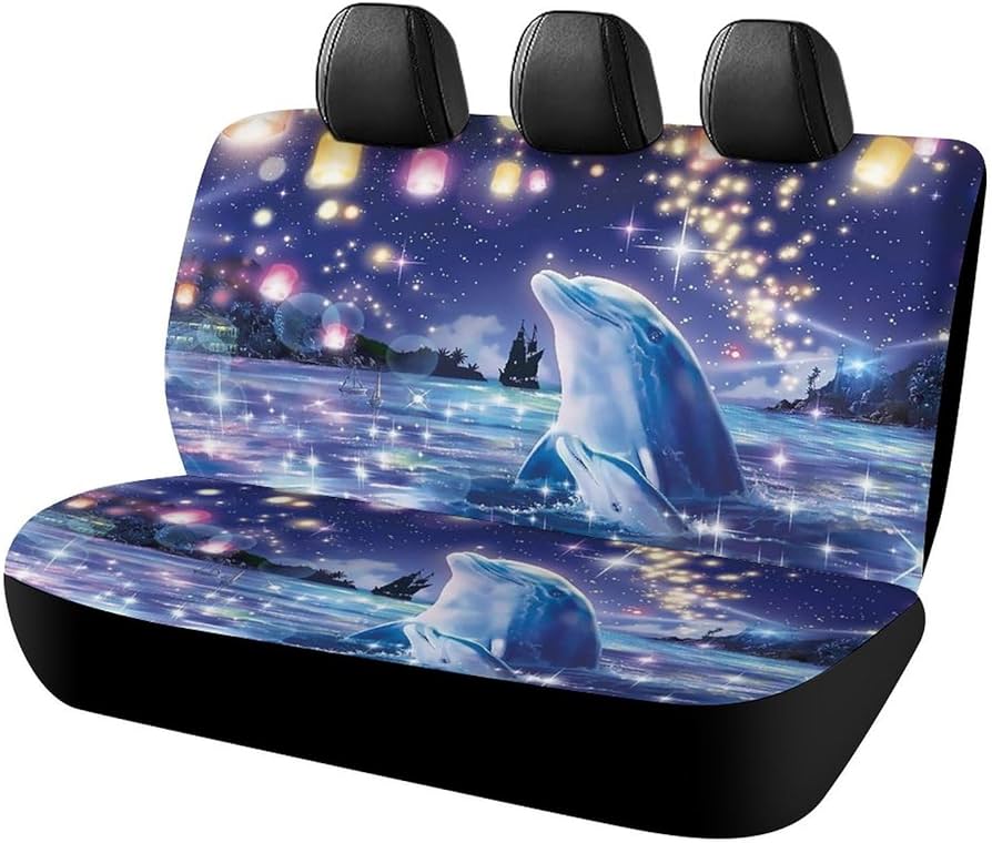 Amazon | カーシートカバー イルカ 星空 海 天灯 車シートカバー 後部 