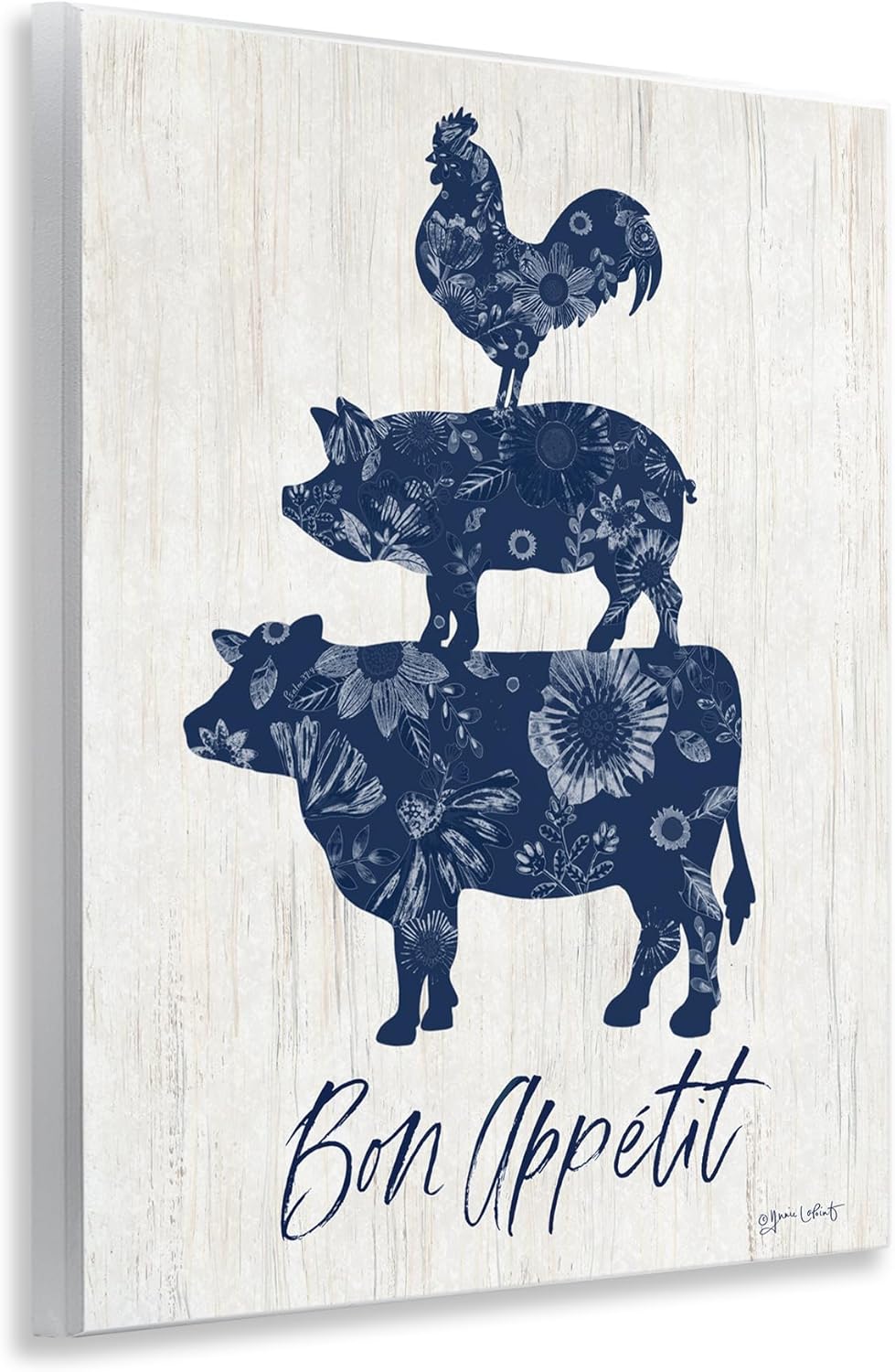 Stupell Industries Kitchen Wall Art 'Bon Appetit Farm Animals', Wall Plaque Art, 11 x 14, Ready to Hang, Made in the USA, Multiple Options