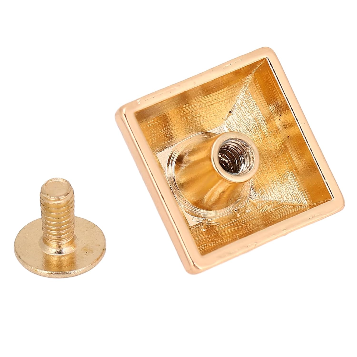 Leather Rivets Kit,Small Screws for Handbags,20 Sets Square Pointed Screw Rivets, Metal Studs Rivets for Decorate and Repair Belts Bags Shoes Purse(Gold)