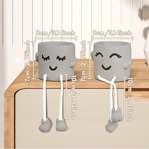 Miniatura 3 de Uguisu Maceta de pierna larga, bonita maceta sonriente colgante de patas, maceta para suculentas, maceta divertida, maceta de interior, maceta de