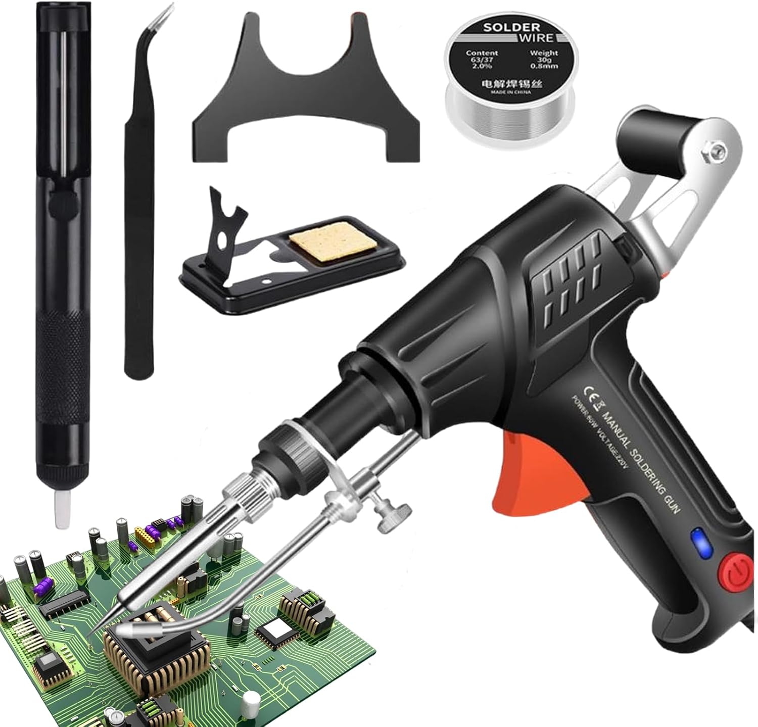 8pcs Industrial Soldering Iron Kit, Upgraded Internally Heated Soldering Gun, Multi-Function Automatic Welding Tool Set For Industrial, Home DLY And Repairing