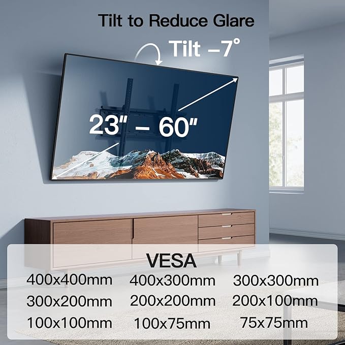 Soporte de Pared Inclinable para TV PERLESMITH 23-60 pulgadas miniatura 6