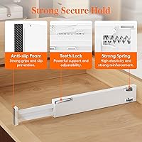 Vista 2 de Lifewit Paquete de 12 separadores de cajones de cocina de 2.36 pulgadas de alto, 16 a 22 pulgadas, organizador de cajones ajustables