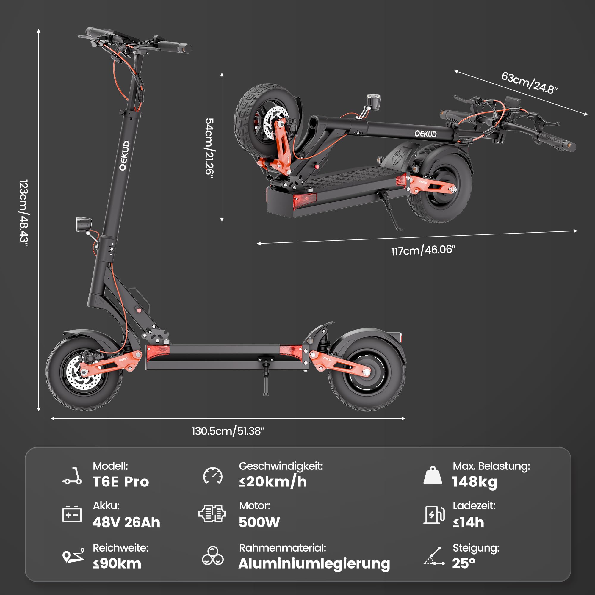 S5Pro/T6E/T6EPro E Patinete eléctrico plegable para adultos, para viajeros y uso diario
