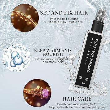 Glee Ice Volumizing Thickener Spray, Styling Gel & Hairspray for Fine, Thin Hair - Fluffy, Extra-Volume (2PCS)