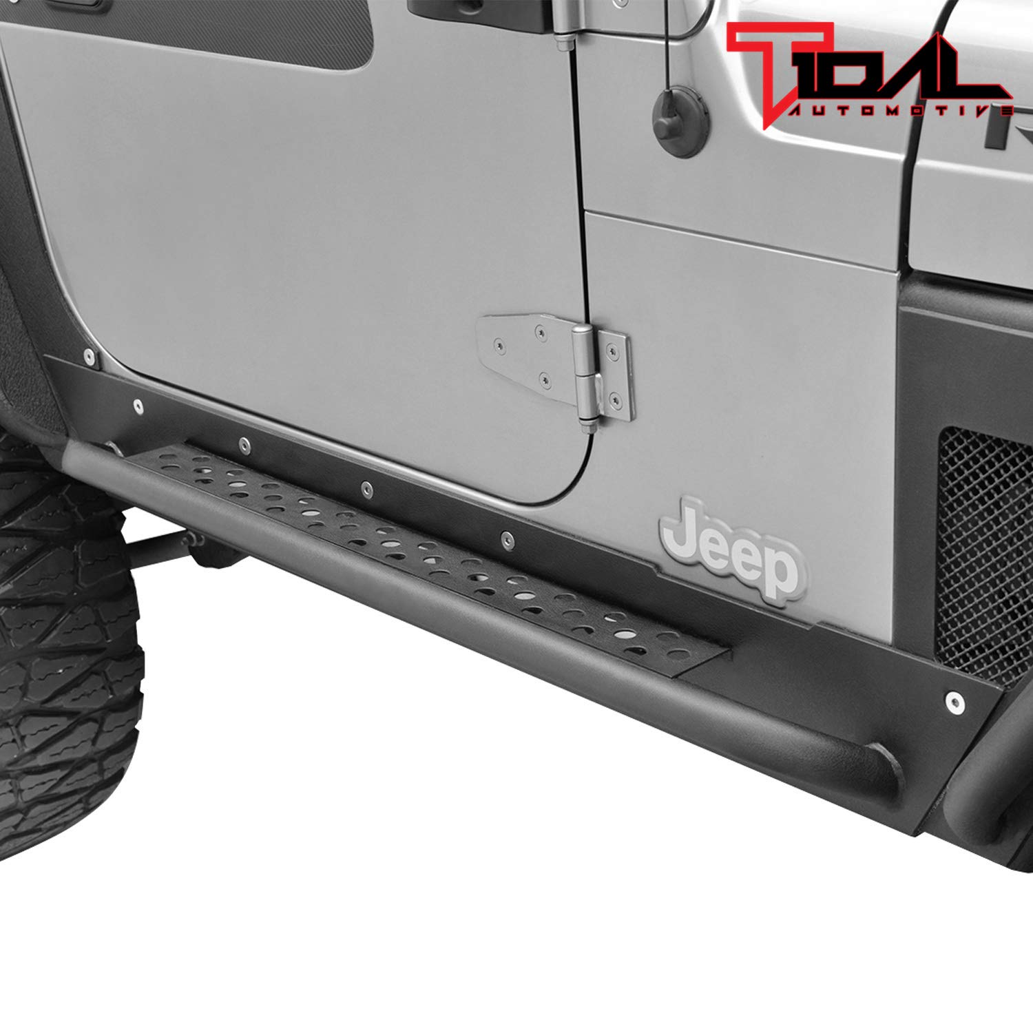 Tidal Off Road Rock Guard Rock Slider with Step Fit for 97-06 Wrangler TJ