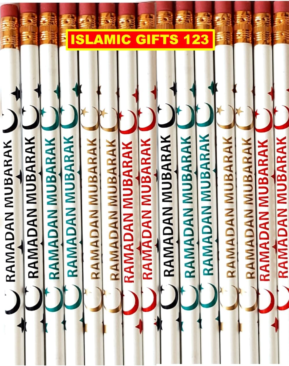 Ramadan Pencils[24 Pack] Ramadan Favors Ramadan Mubarak Ramadan Gift Ramadan Mubarak Decoration Eid Gift Muslim Gifts Wholesale (MIX 24.)