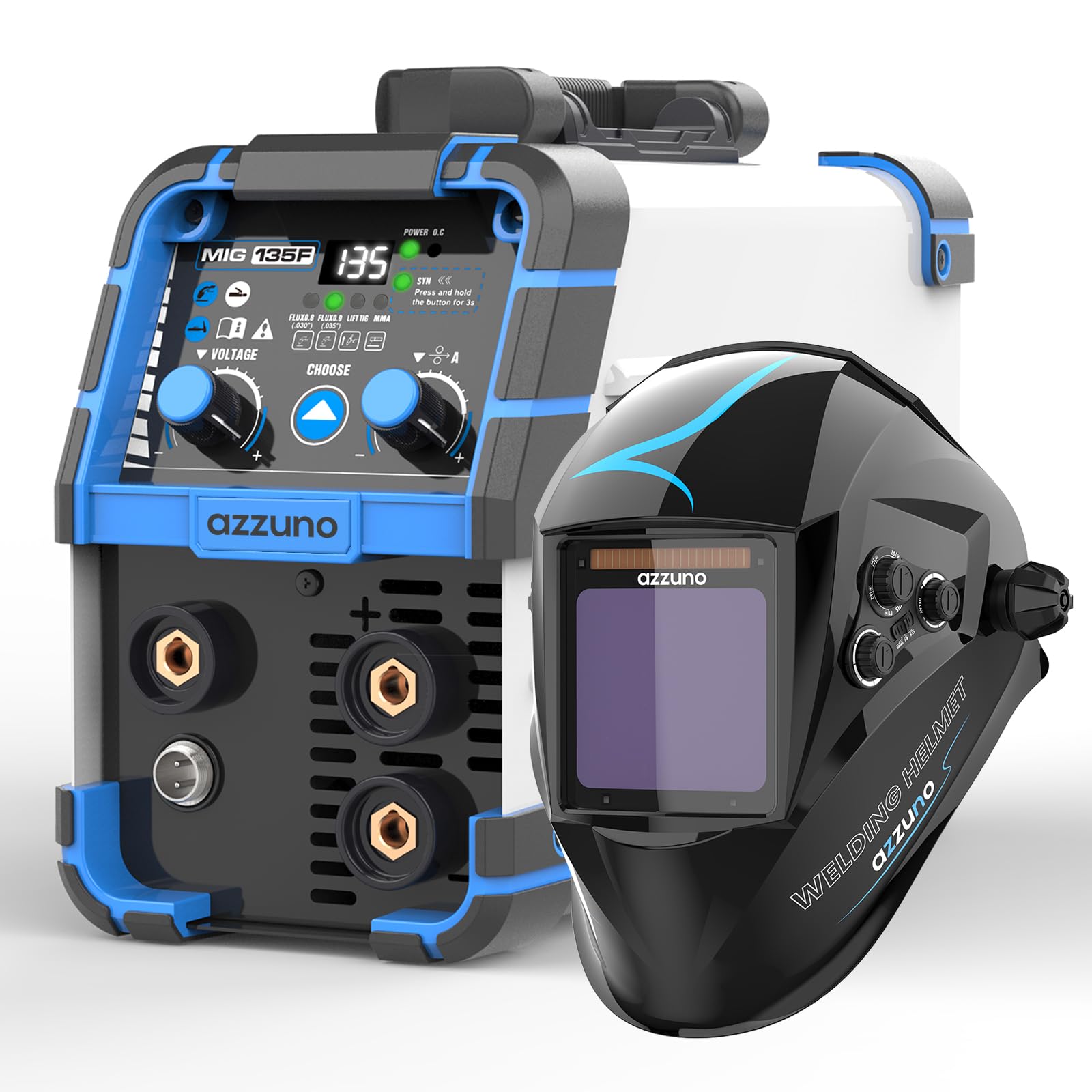 Fauziページ AZZUNO 135A MIG Welder & Welding Helmet Auto Darkening with True