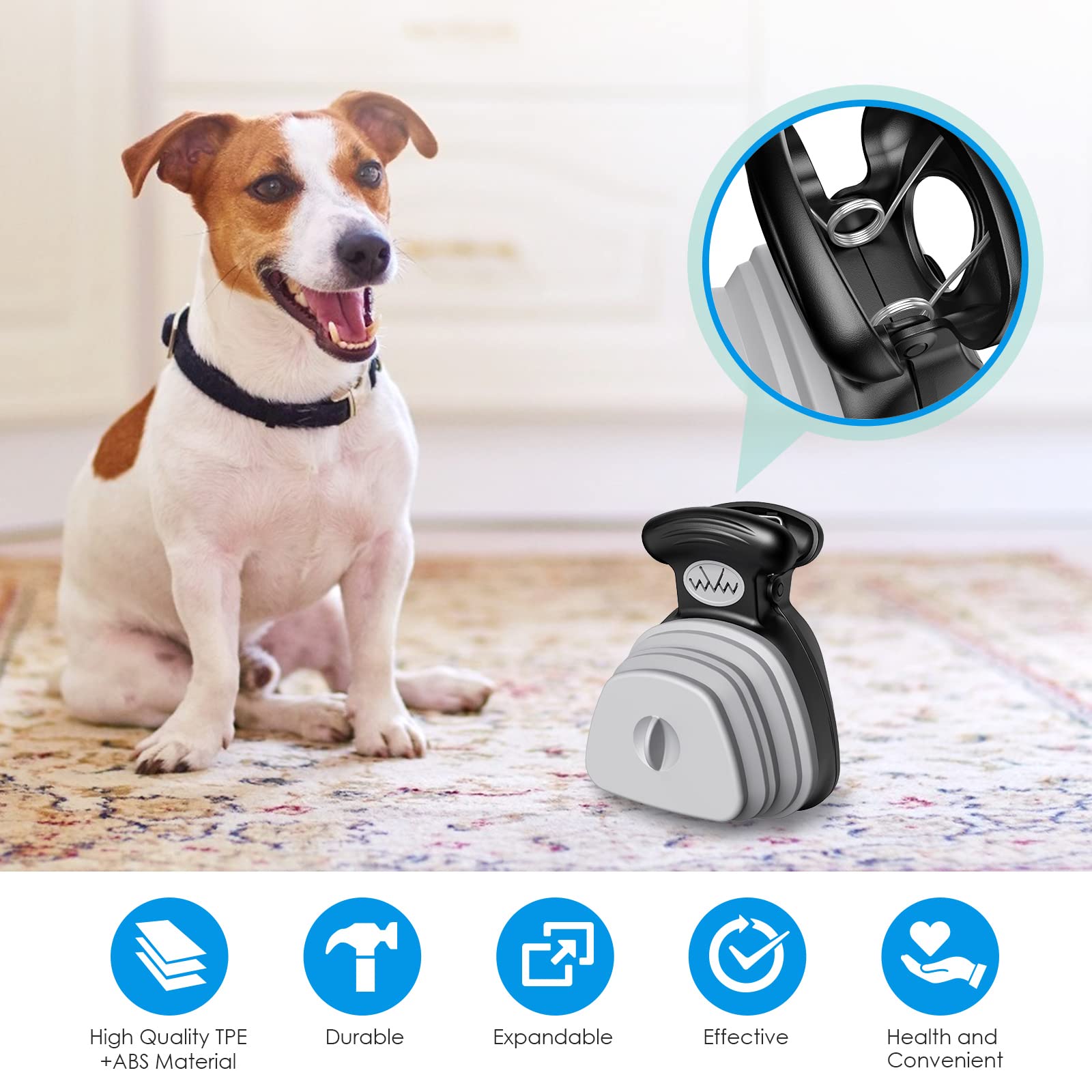 Brifit Tragbare Hundekotgreifer, Pet Pooper Scooper mit Hundekotbeutel, Hundekotschaufel mit Beutel, Faltbarer Hundekotsammlerr mit Kotbeutelspender, Haustier Poop Remover Abholwerkzeug
