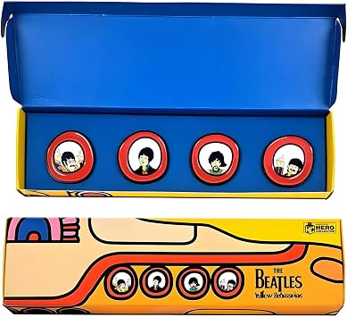 Hero Collector Eaglemoss The Beatles: Yellow Submarine Porthole Pin Badge Box Set | The Beatles Pin Badge Collection | Model Replica