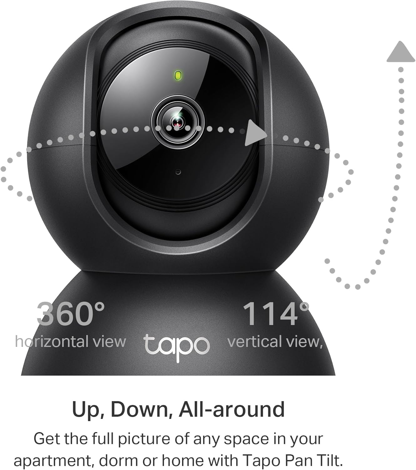 Tapo Indoor Camera for Security, Wifi Camera, 2K 3MP, 360° Baby and Pet Monitor, CCTV, AI, Smart Motion Detection & Tracking, Night Vision, Works with Alexa & Google Home, Elegance Black (Tapo C211) 6 71zTdMeuAHL. AC SL1500