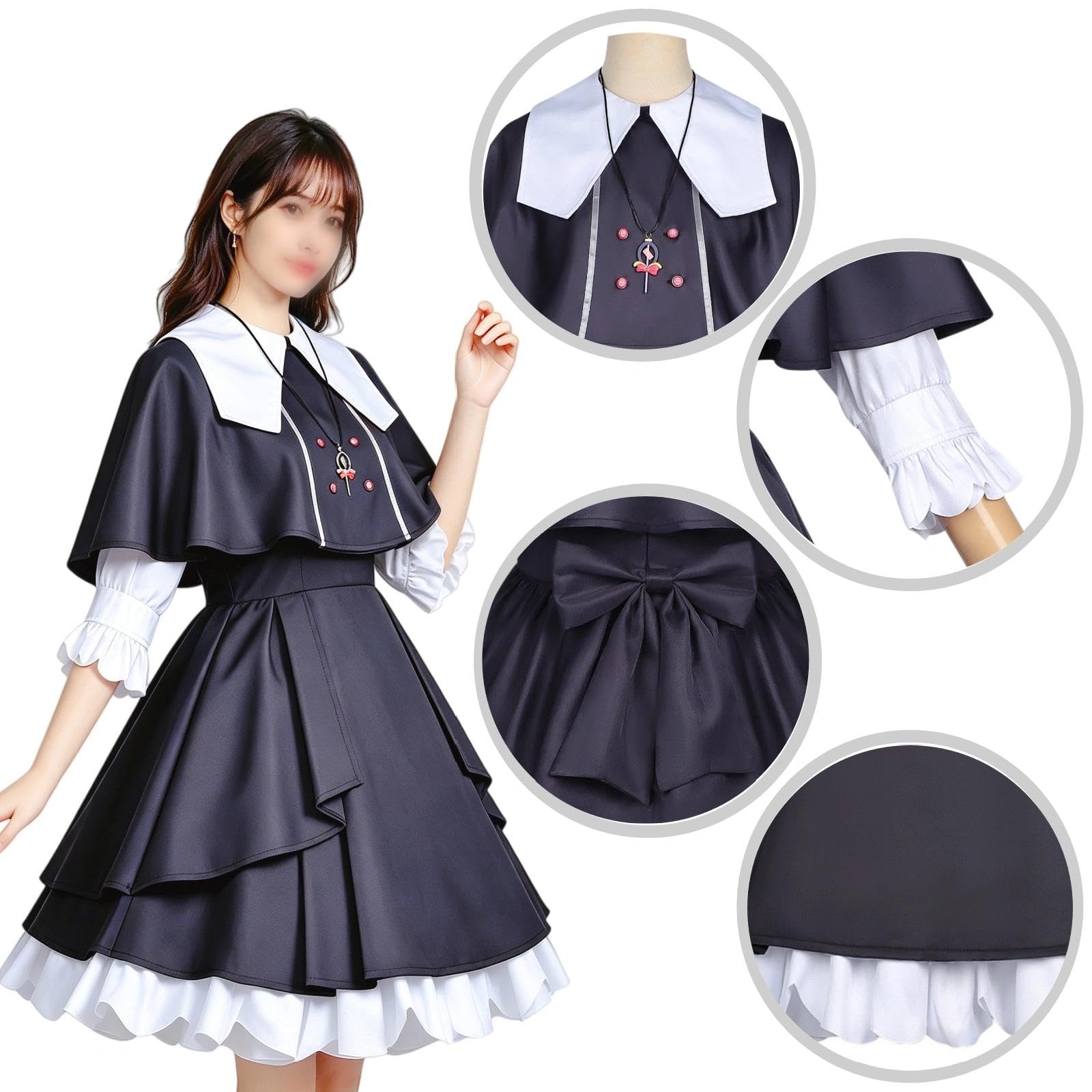 Halloween Kostüm für Erwachsene, Karneval Rollenspiel Cosplay Komplettset – Moriya Ruruka Stil