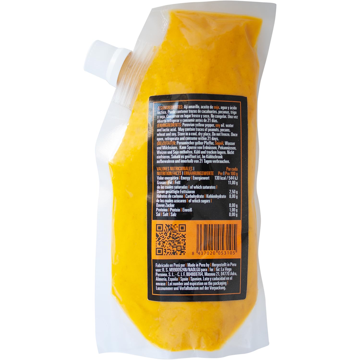 Pasta Base de Ají Amarillo ¡SIN PICANTE! La Sarita - 200g - El ingrediente fundamental en la cocina peruana. Disfruta del verdadero y auténtico sabor del ají amarillo peruano. Lista para usar.