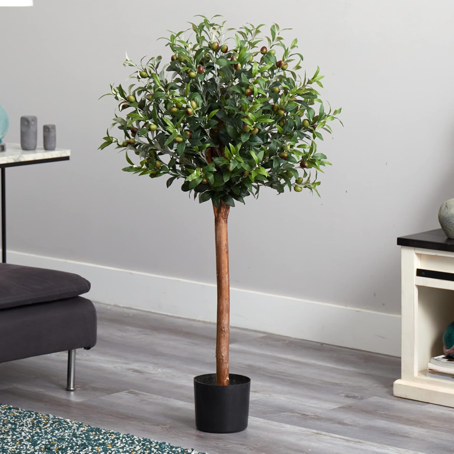 Nearly Natural 4ft. Olive Topiary Silk Tree