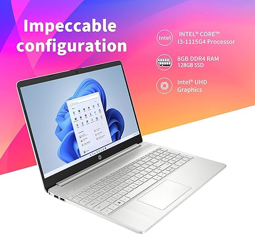 Miniatura 2 de HP Windows 11 Pro Laptop empresarial con pantalla táctil HD de 156 pulgadas procesador Intel Core i3-1115G4 de 11 generación 8 GB de RAM SSD de 128