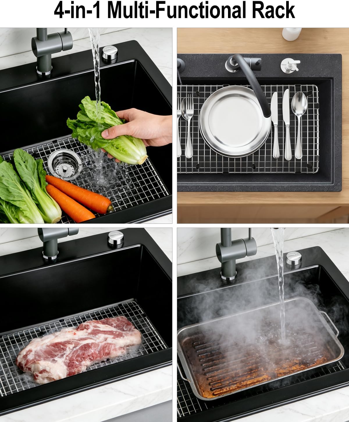 221206 Sink Grid Only Fit for 32" Blanco Precis Super Single, 27.6" X 14.6" Kitchen Sinks Protector Grid, 304 Stainless Steel Kitchen Sink Grate