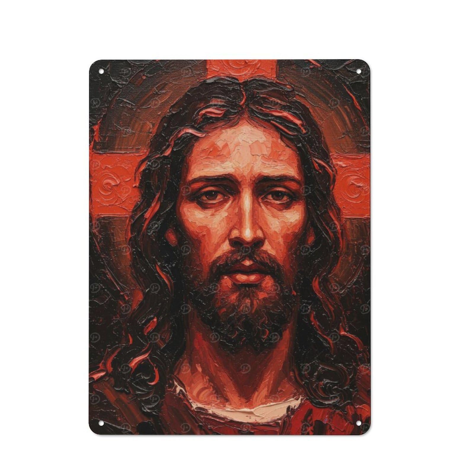 Junmoney Jesus Christ Portrait Vintage Tin Sign 40X30cm For Garden Room Or Summerhouse, A Housewarming Gift For Outdoor-Room Decor Collectors