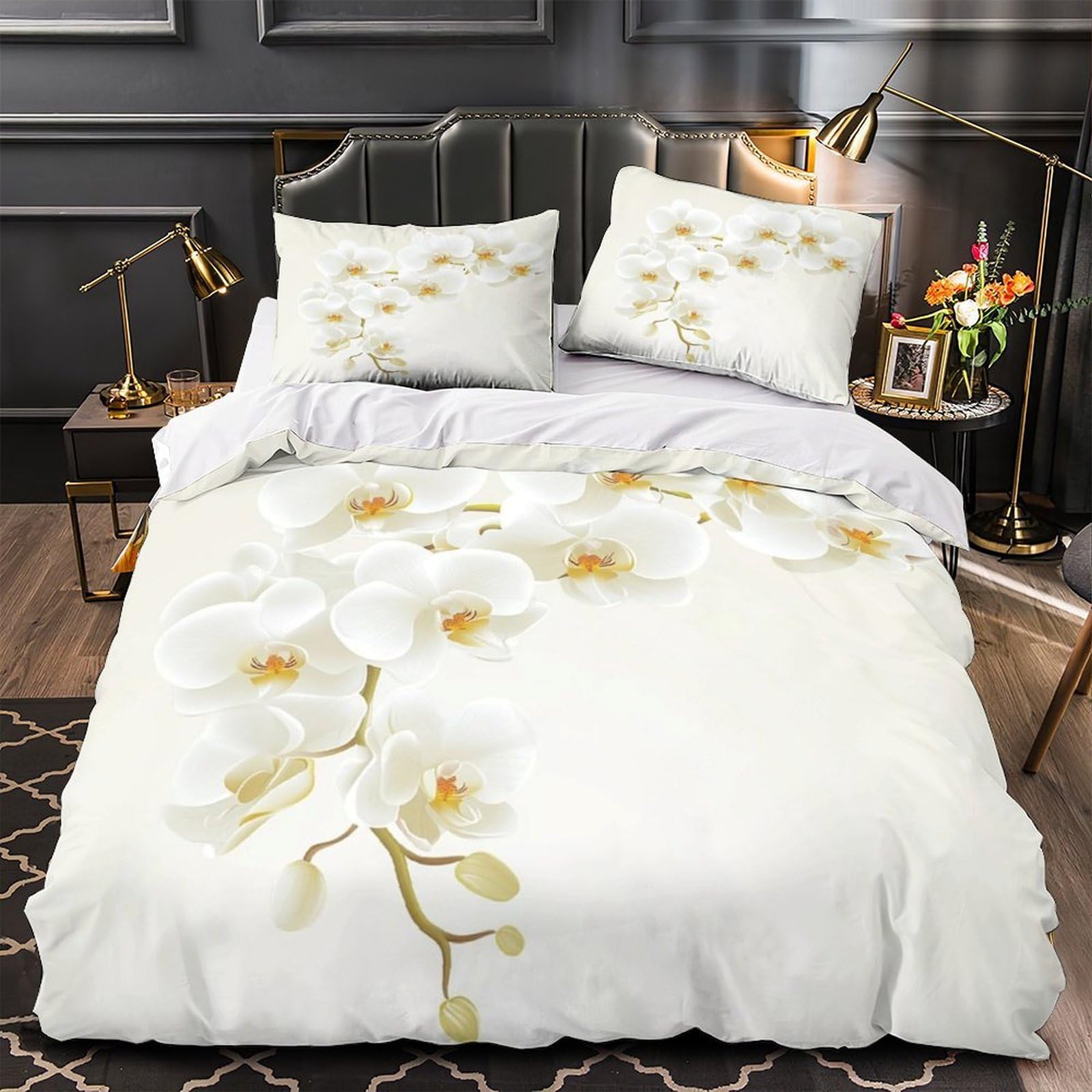 Parure de lit microfibre hypoallergique 260x220cm avec housse de couette imprimé 3D chien
