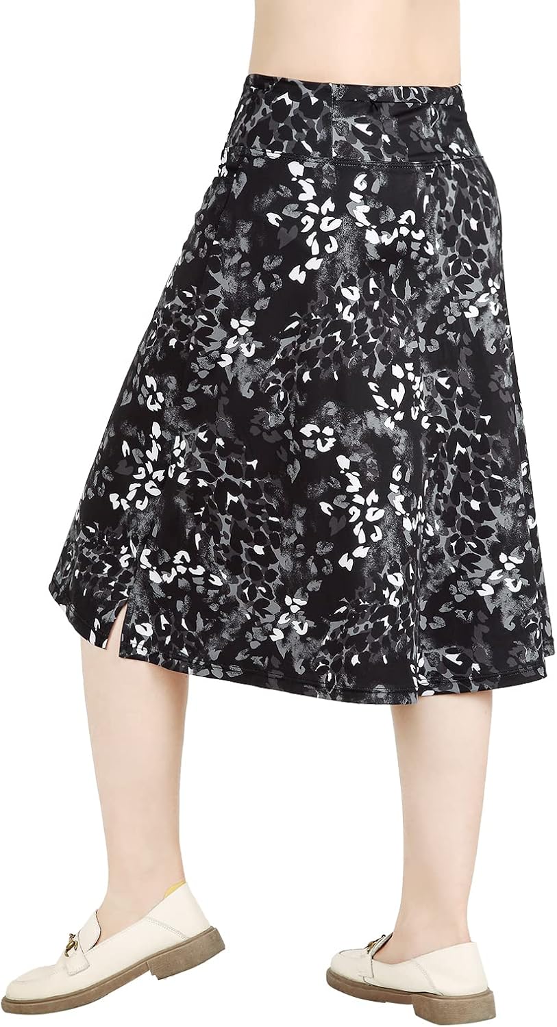 Womens Skorts Modest Knee Length Skirts Athletic Midi Active Running Skirt - Image 2