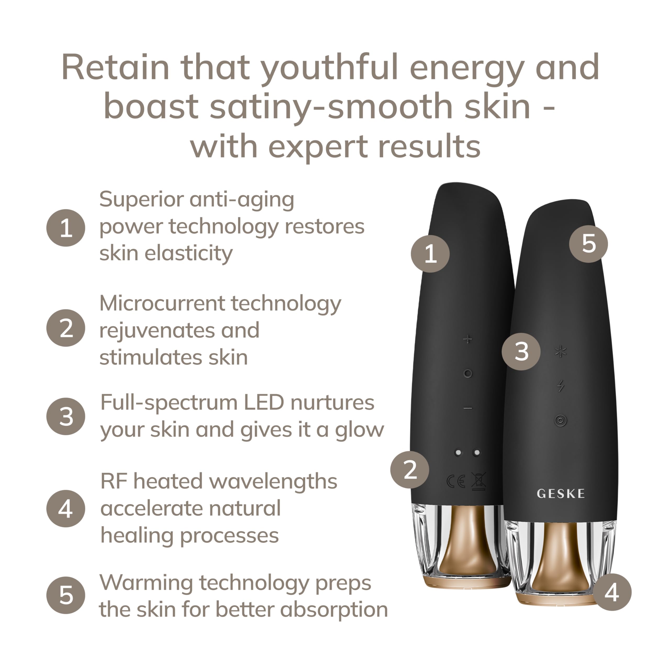 GESKE SmartAppGuided™ Anti-Aging Skin Renewer | 9 in 1 | Fortschrittliches Anti-Aging | MicroCurrent Facelift | Radiofrequenz Hautstraffung | Hauterneuerung mit Vollspektrum-LED-Licht