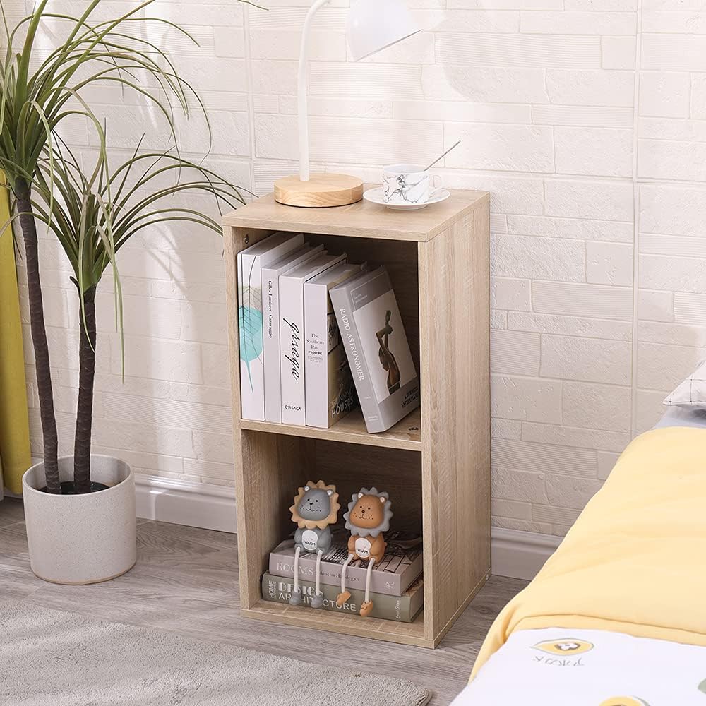 Doppio Cubo arredo portaoggetti Libreria Scaffale Rovere 35x30x70 legno MDF mensola scaffale Design Ufficio ingresso soggiorno