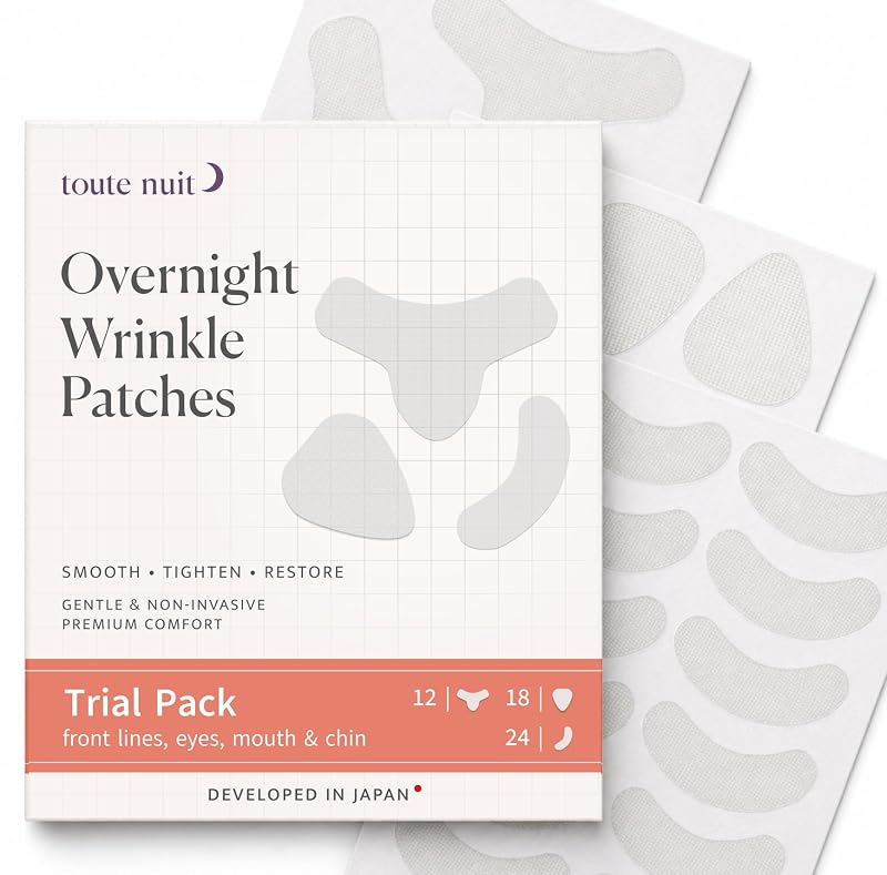 Toute Nuit by Mimiko Inc Adesivos faciais transparentes em 3 formatos, 54 unidades