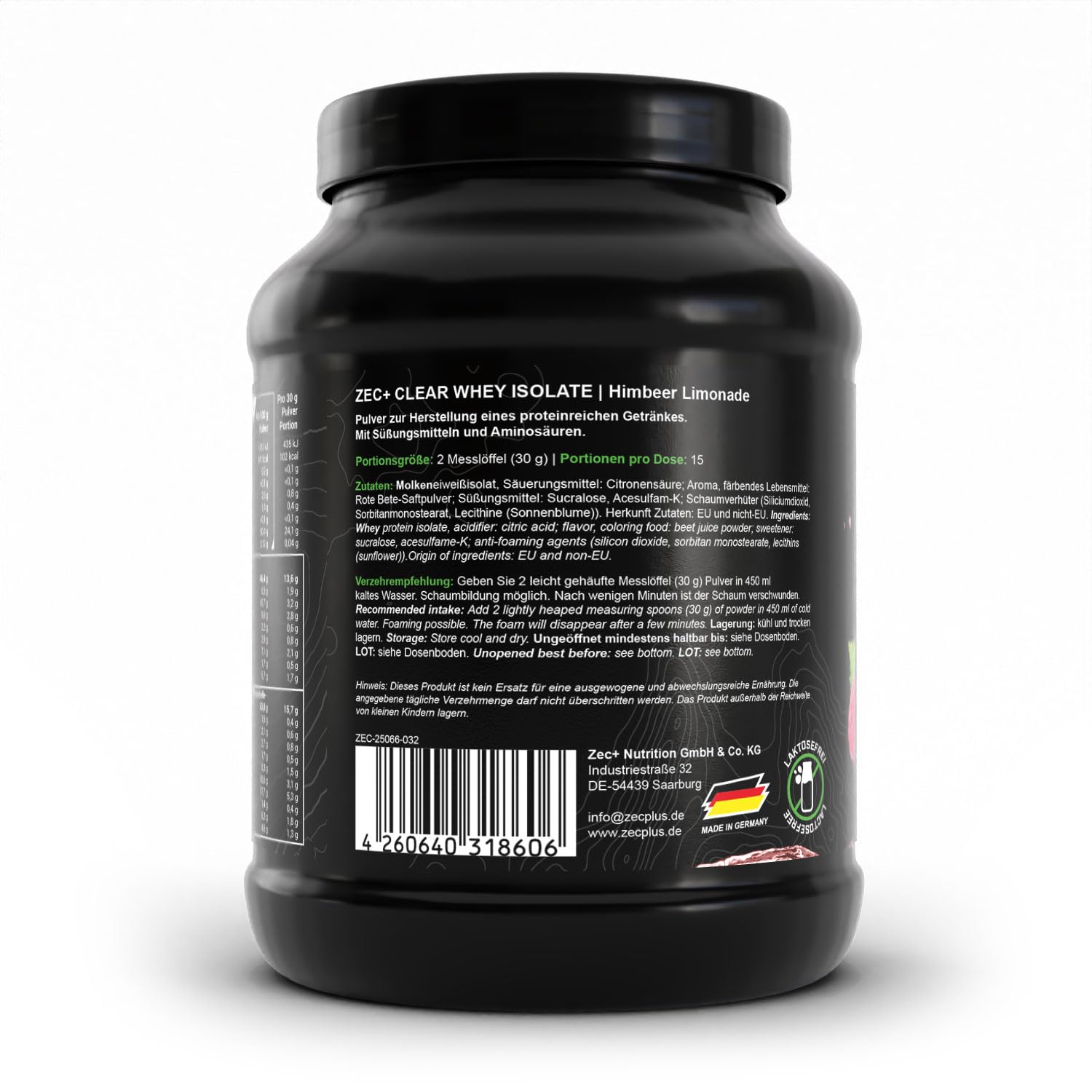 ZEC+ Clear Whey Isolate (450 g, Raspberry Lemonade)