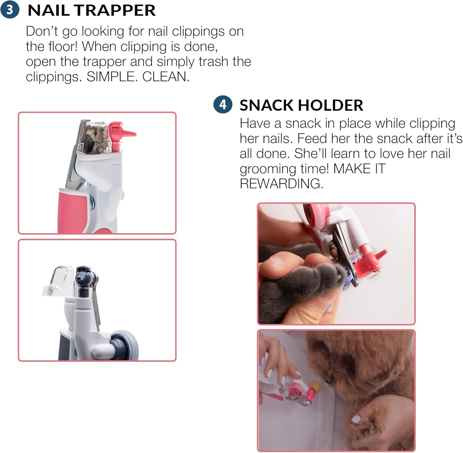 Walkinnwith LOOKUT Premium Dog Nail Clippers with Guide Light - NOT Cheap Copycat Product Safe Cat Nail Clippers – Easy Cat Claw Trimmer and Nail Trapper for Smaller Pets Under 40 lbs – Pink Edition : Pet Supplies