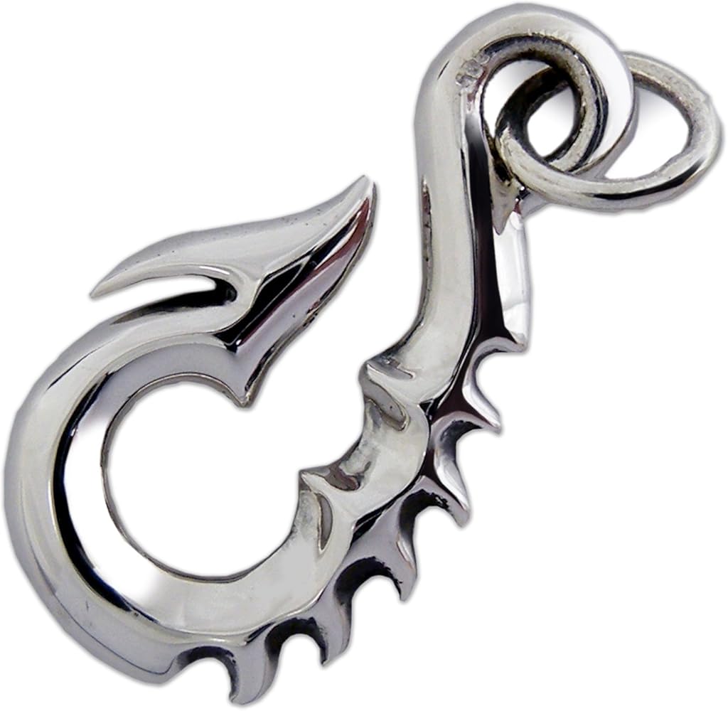 大きな釣り針ペンダントトップL ドラゴンスタイル silver925 Boil
