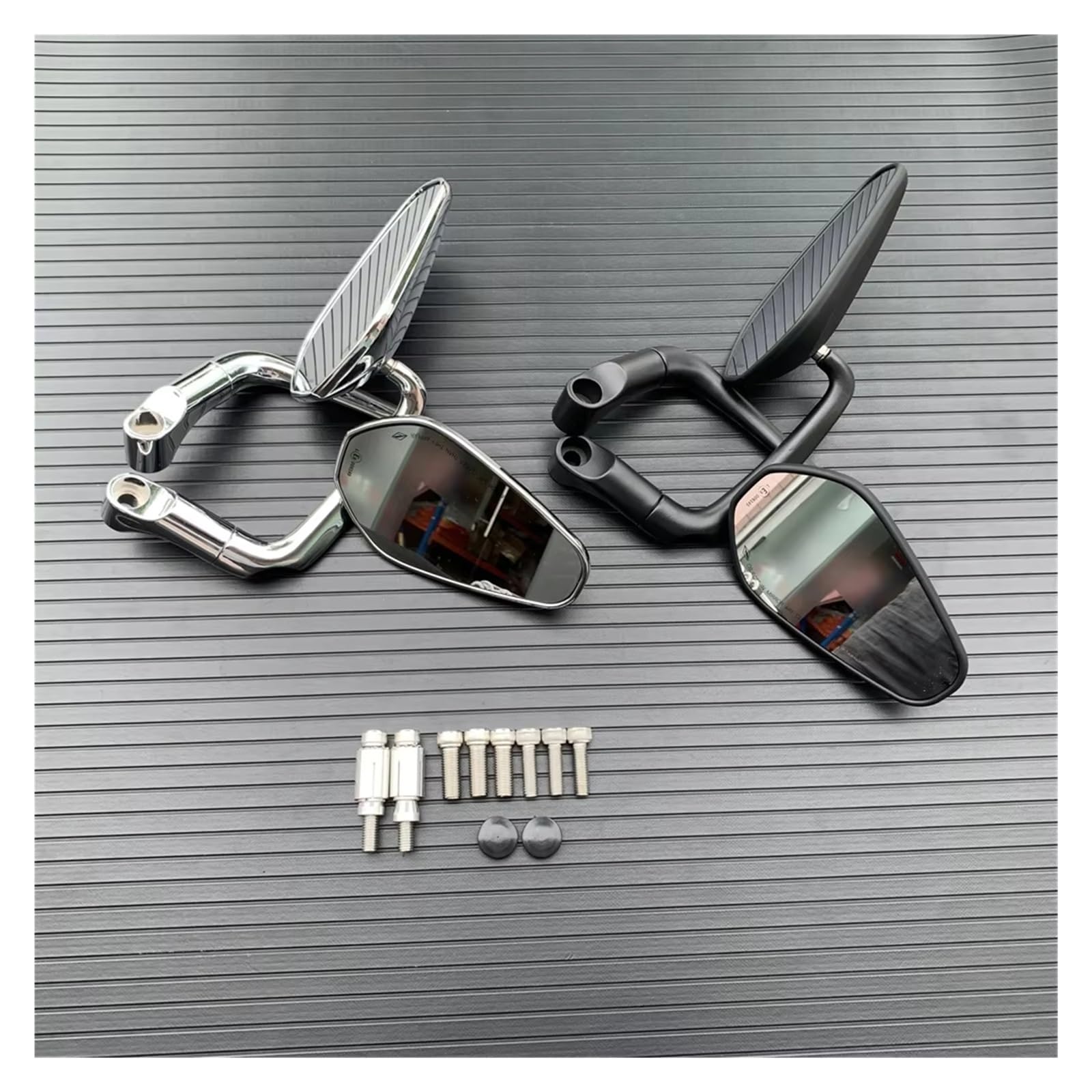 Espejos Moto Espejo Retrovisor De Manillar Ovalado Retro con Barra En L para Motocicleta para Bicicleta De Calle, Scooter, Cruiser Y Chopper Retrovisores Laterales(Black)