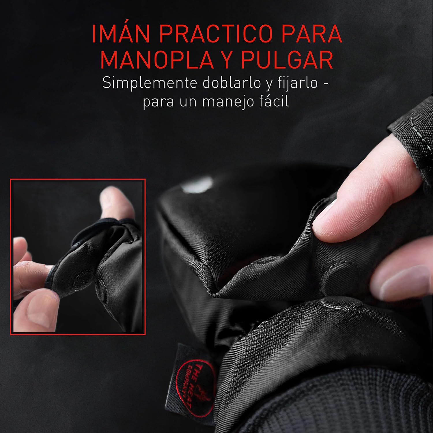 THE HEAT COMPANY - Heat 2 Softshell - Guantes sin Dedos y manopla en uno para Pantallas táctiles Guante cálido de Invierno - contra el frío en el Deporte y Trabajo - Unisex
