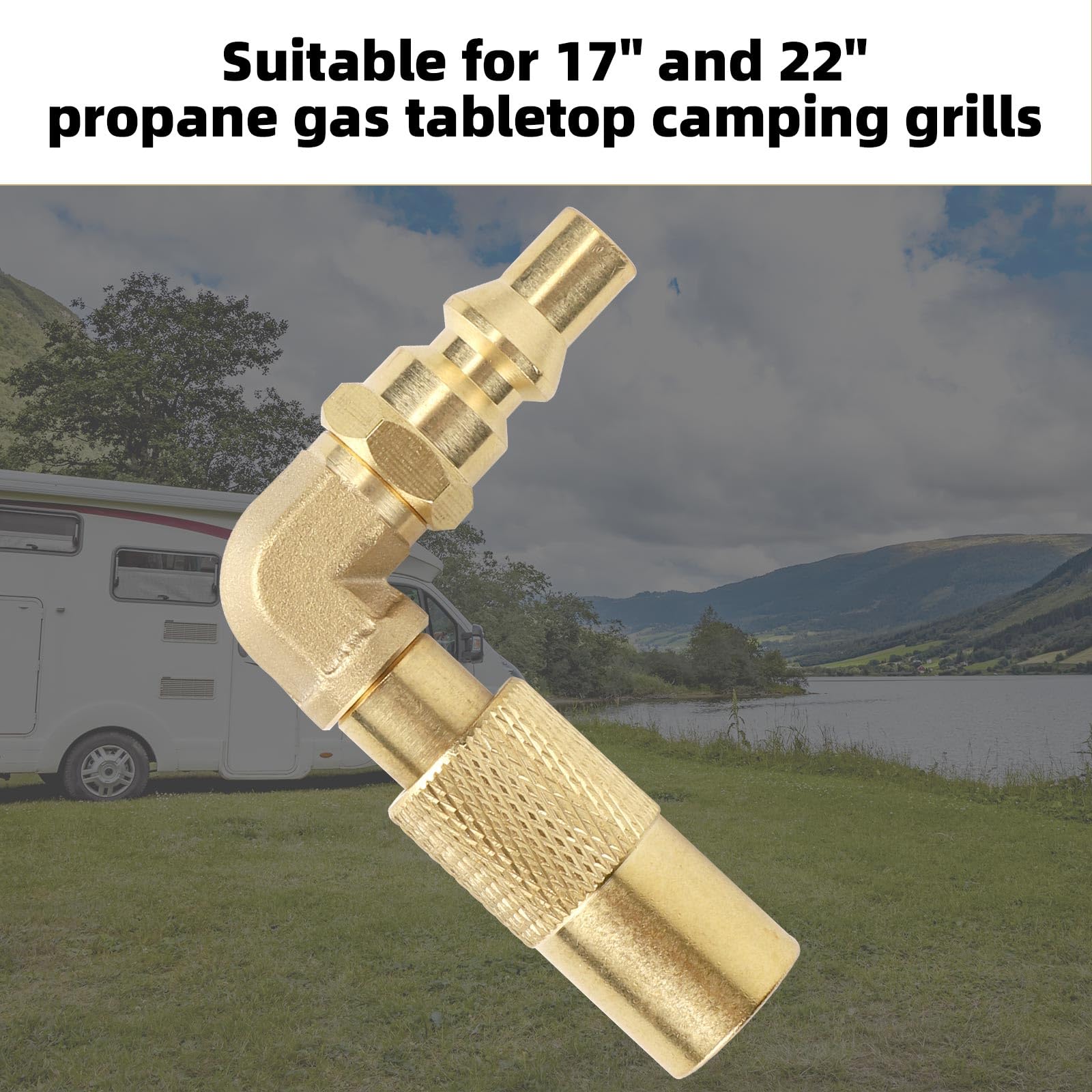 1/4" Adapter Szybkiego Łączenia RV, Adapter Kolankowy Propanowy do Blackstone Grilli Kempingowych 17" i 22" na Propan