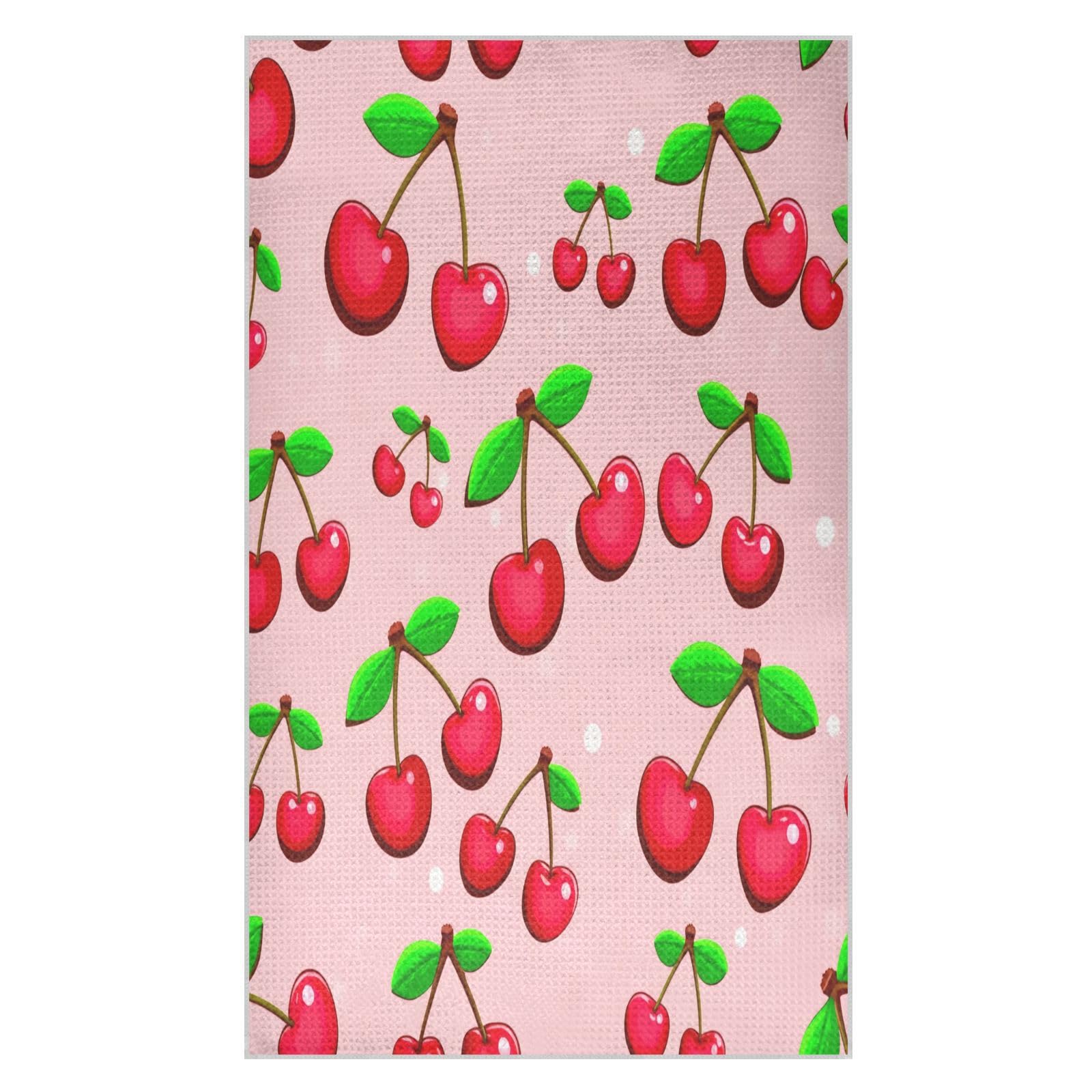 JiangGgen Cartoon Cherry Kitchen Towel 1-Pack Soft Absorbent Dish Towel