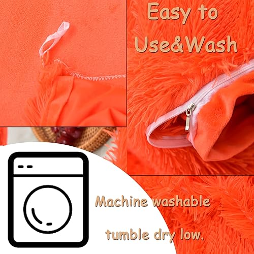 Miniatura 5 de MorroMorn Juego de funda de edredón esponjoso, 5 piezas, juego de ropa de cama de pelo sintético, terciopelo de felpa ultra suave para tamaño