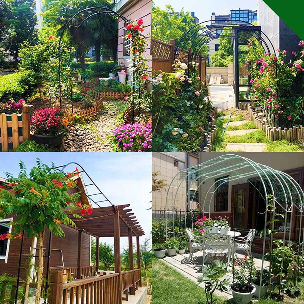 Gartenbogen aus Metall, 240 cm, Rankhilfe für Kletterpflanzen, Rosen und Reben, starke Unterstützung für Gartenparty-Dekoration, Eisenlaube für Blumen und Pflanzen