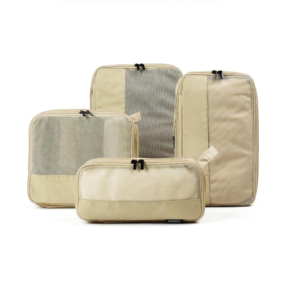 Compression Packing Cubes for Travel, Carry On Suitcase Organizer, Travel — 4 piece
