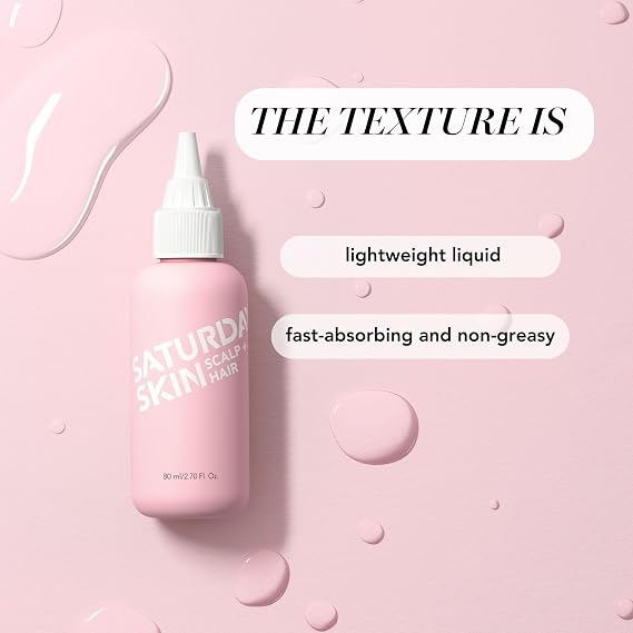 Saturday Skin Scalp Hair Strengthening Peptide Treatment Overnight Serum for Hair Growth with Caffeine Collagen Keratin Nourished Thicker Longer Hair for Thin & Dry(2.70 Fl. Oz.)