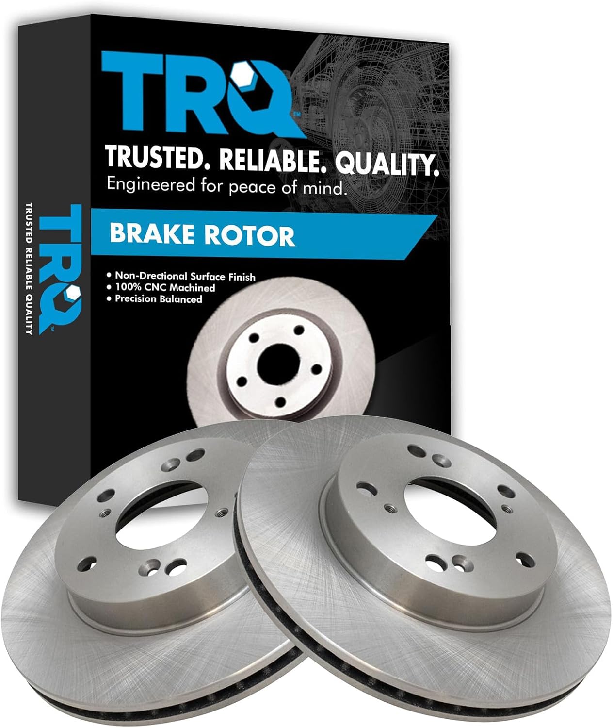 TRQ Front Brake Rotor Set Vented Compatible with 2013-2014 Acura ILX 2012-2015 Honda Civic