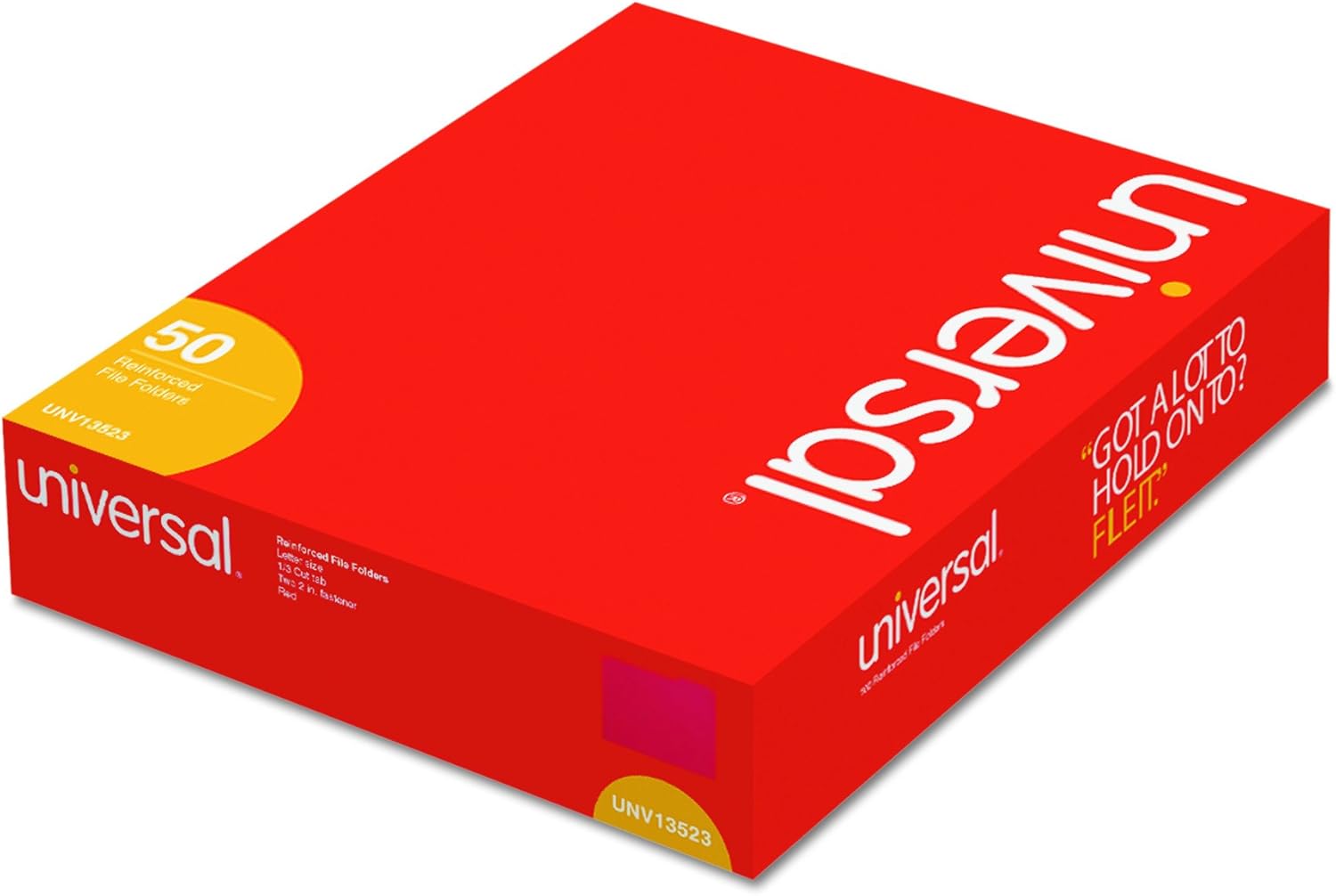 Universal One Heavyweight Top Tab Classification Folder, Red (13523)