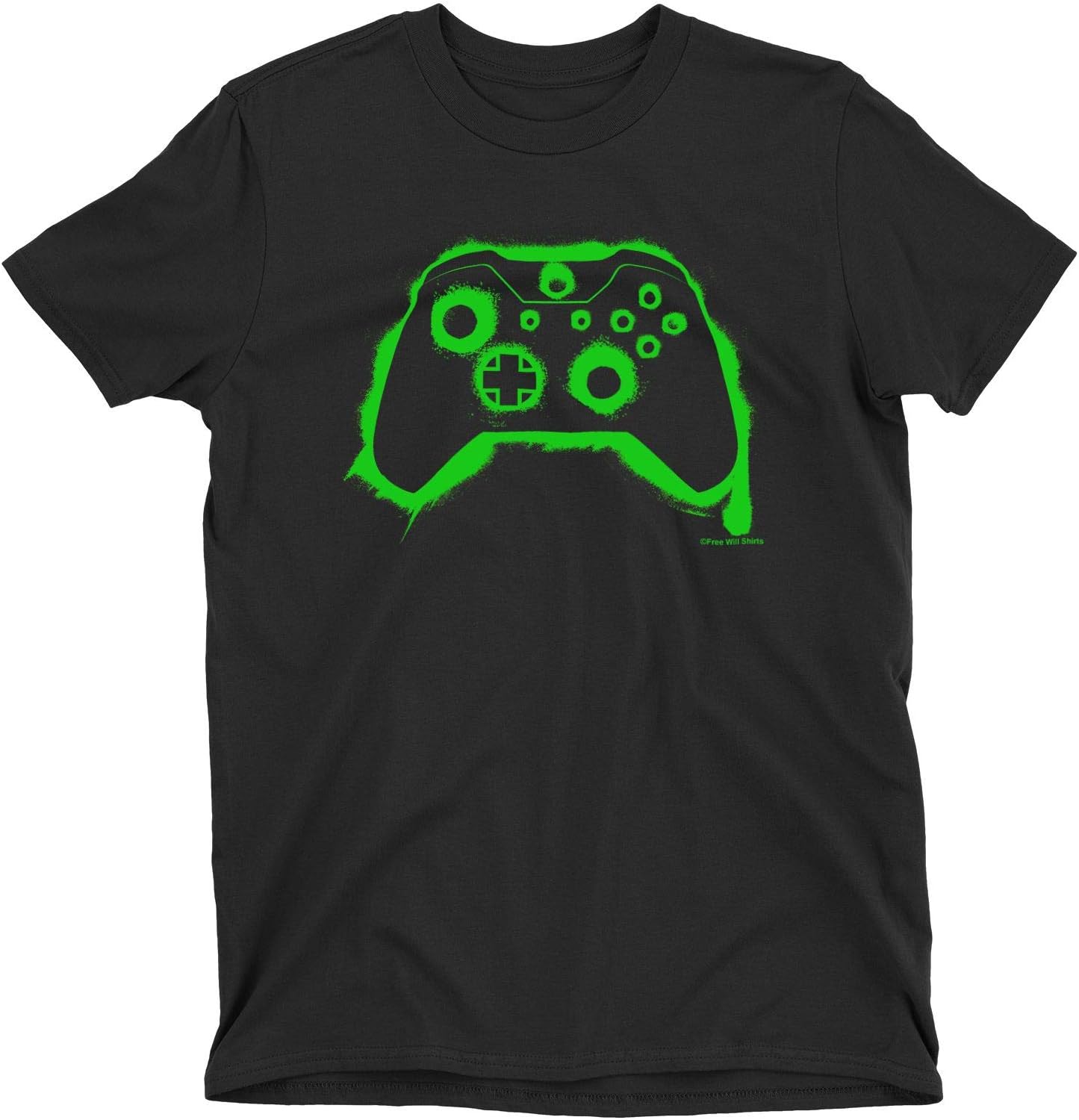 Games Console Controller - Boys or Girls Kids Organic Cotton Neon Graffiti T-Shirt