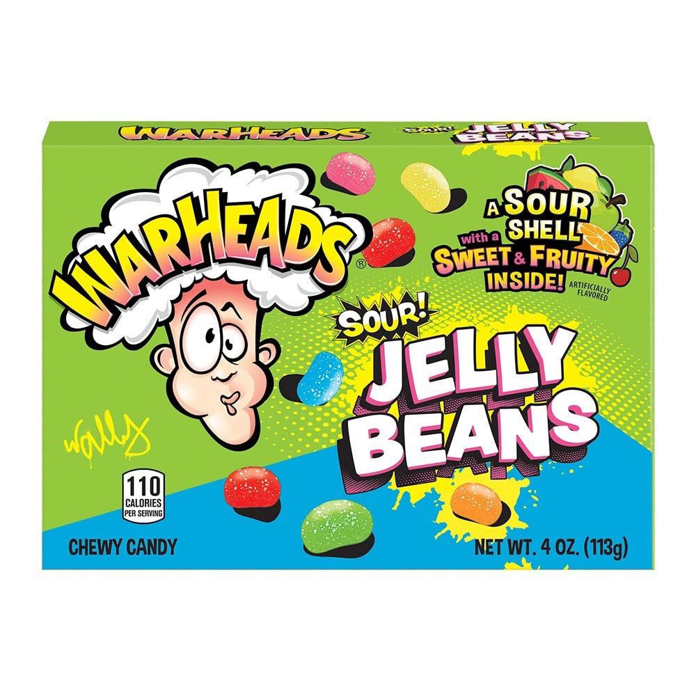WarHeads Sour Jelly Beans - 4-oz. Theater Box - Case of 12
