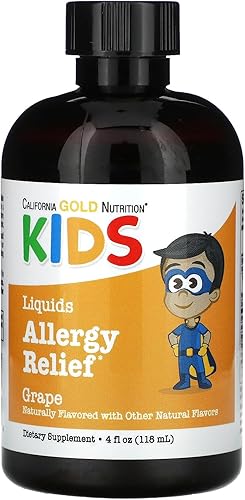 Alivio líquido de alergia para niños, sin alcohol, sabor a uva, 4 fl oz (4.0 fl oz), California Gold Nutrition
